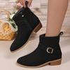 New Boots  Short Boots Coarse Heel Frosted Martin Boots Skinny Boots Comfortable Fashion Suede