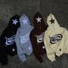 European and American Street Personalized Letter Printed Zipper Men's and Women's Hoodies