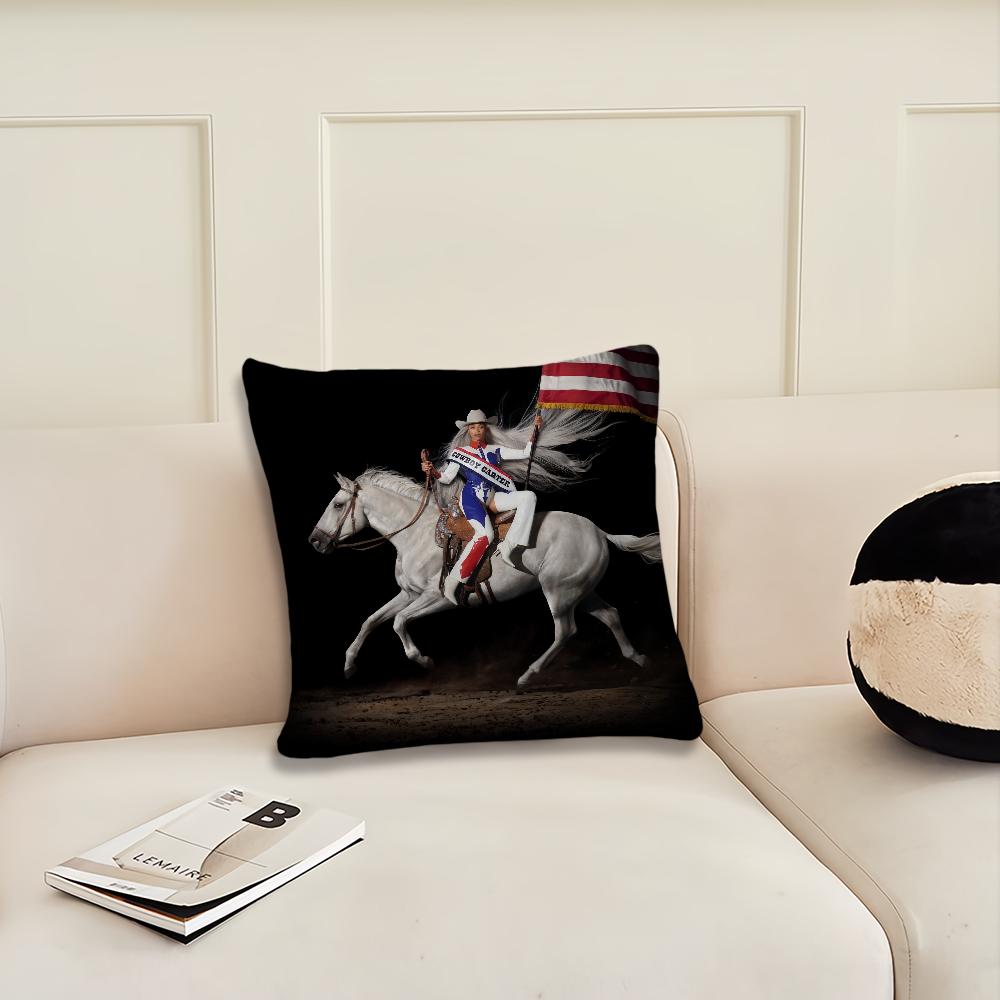B-Beyonce Singer Cowboy Carter Pillow Case Living Room Home Sofa Office Shop Cover Printing Comfort Decoration Nordic Simplicity