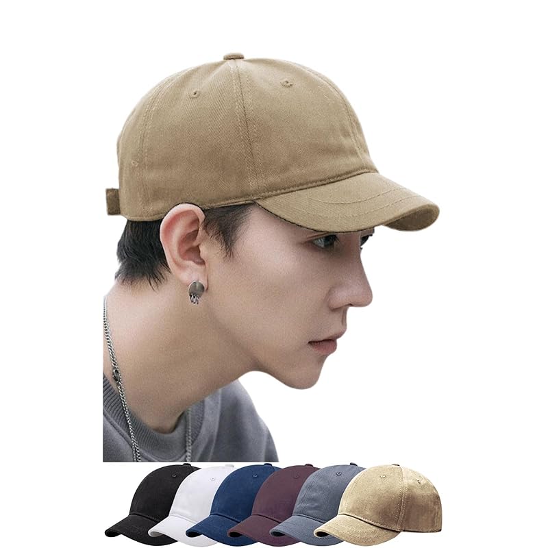 

[TERTIS] Tertis umpire cap short brimmed hat men s cap cotton short brim Plain color soft breathable baseball cap cycling golf (JP, alphabet, Free
