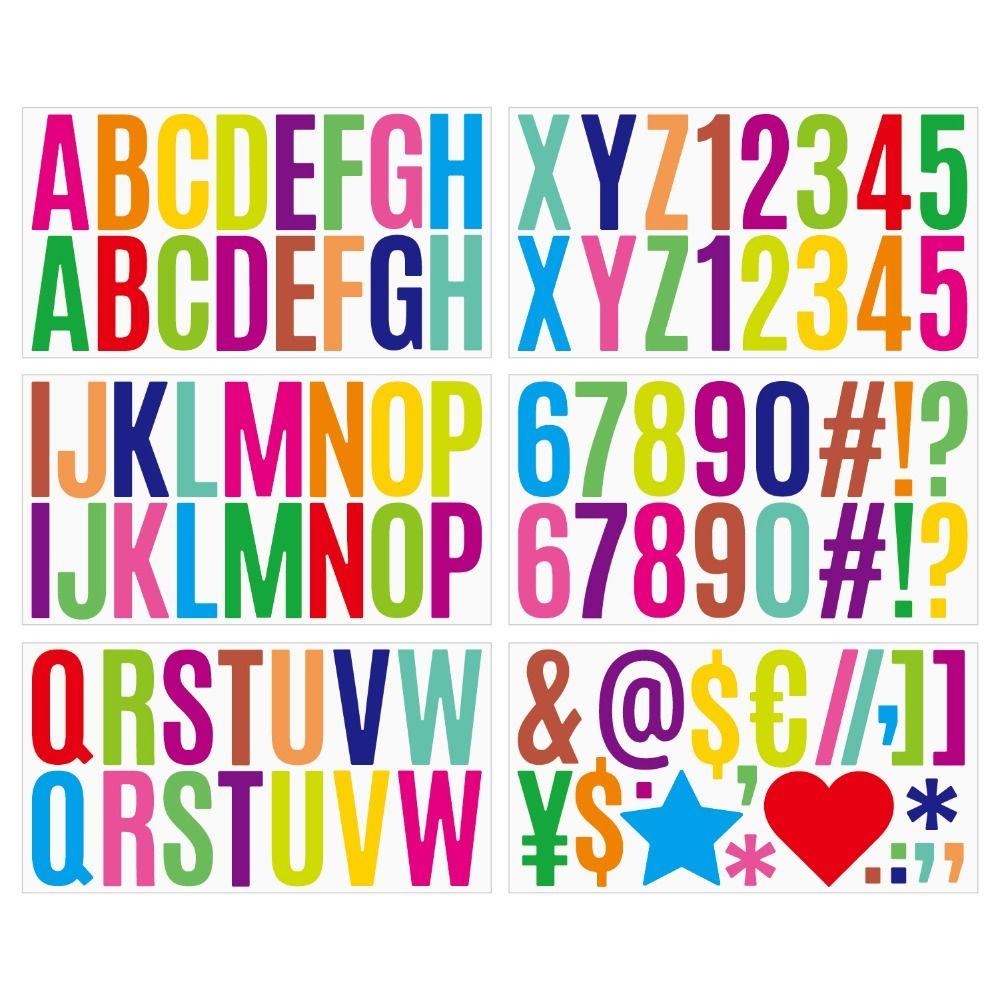 

6 листов водонепроницаемых наклеек-этикеток 2,5 дюйма, декоративные наклейки, высококачественные наклейки с буквами и цифрами