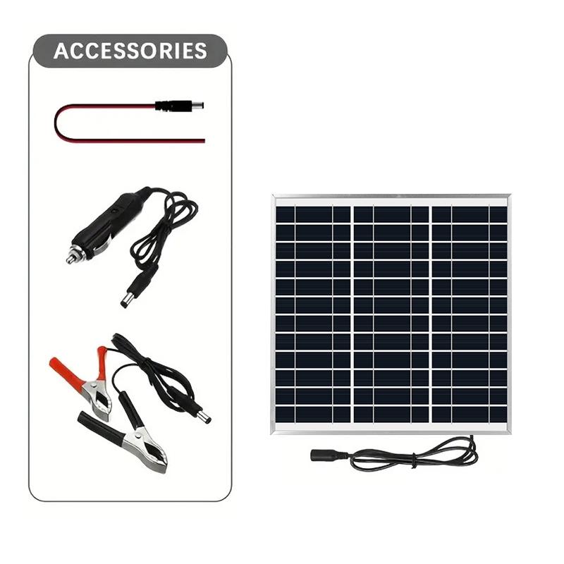 

10W Portable Solar Panel Kit with Controller USB Power Outdoor Rechargeable Solar Mobile Power for Camping, Street Lighting