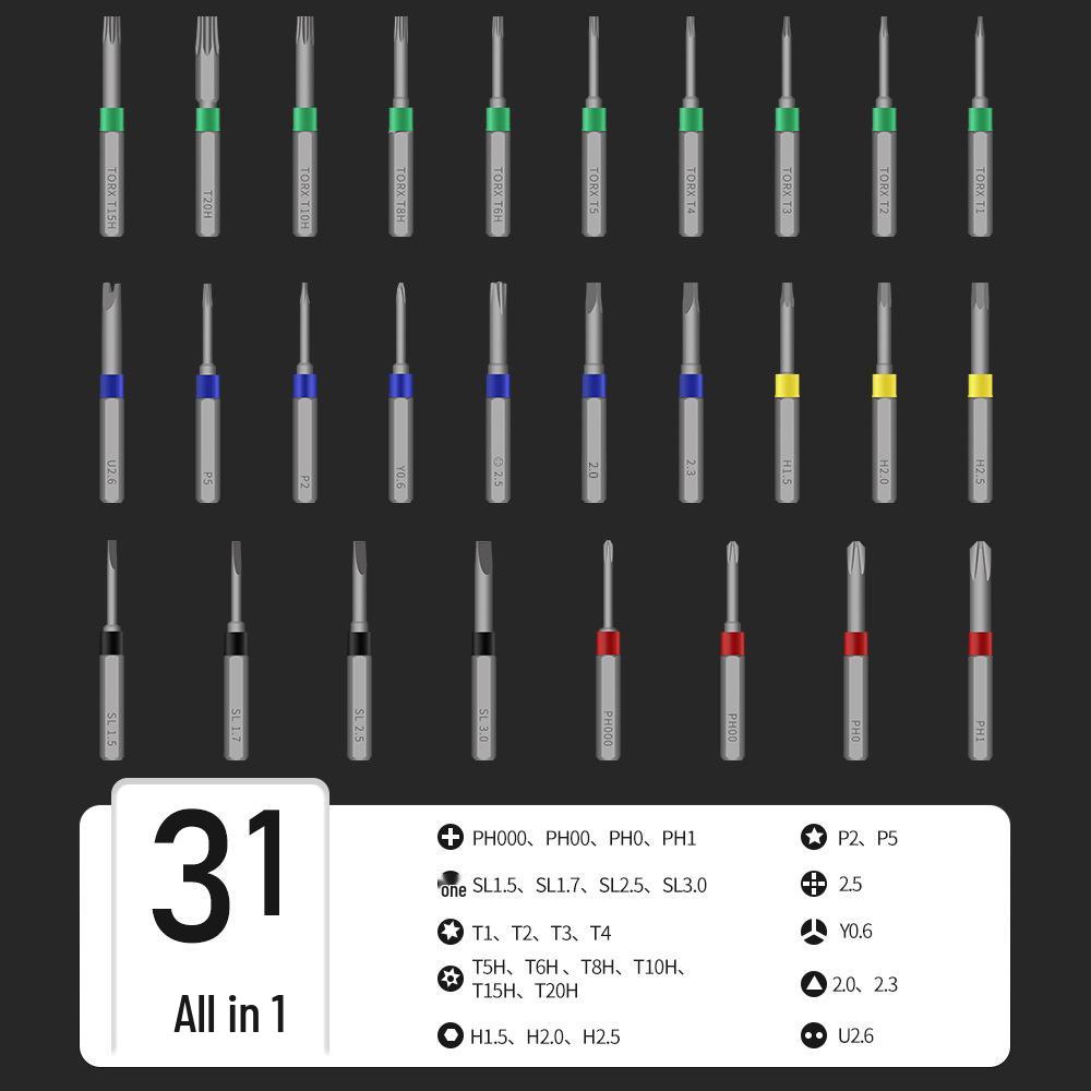 Magnetic Precision Screwdriver Set for Electronics Disassembly