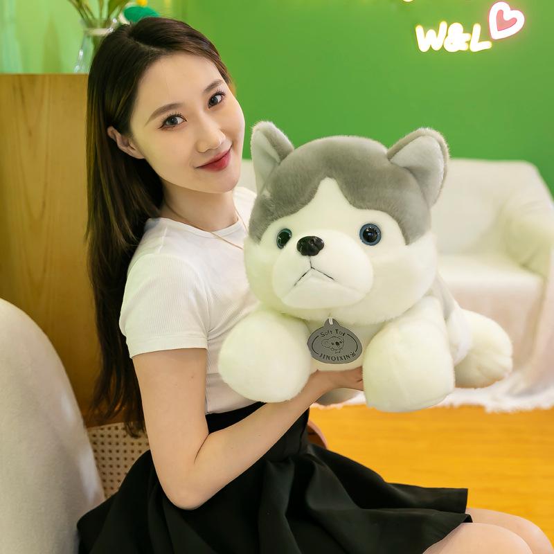 New Erha dog plush toy doll throw pillow husky doll rag doll