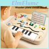 Wooden Piano Busy Board With Led Lights And Sound For Early Learning Toddlers
