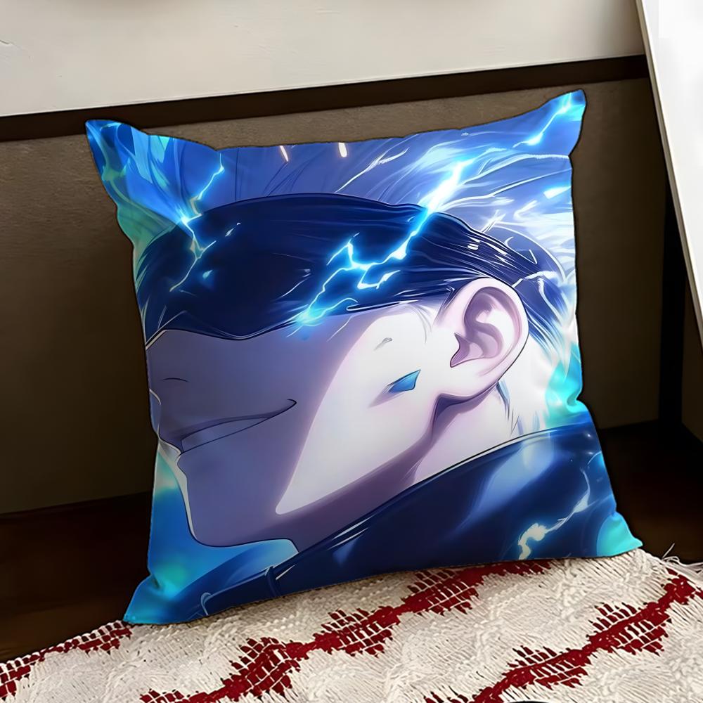JJujutsu anime KKaisen Cushion Cover Reversible Soft Durable Pillow Cover Home  Car MultiScene Use for Daily Comfort