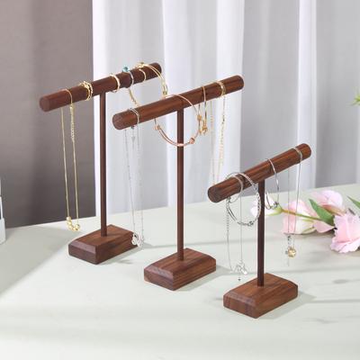Wooden Jewelry Bracelet Storage Display Chain Watch T-Bar Rack Organizer Hard Stand Holder Jewelry Display Bracelet Display Rack
