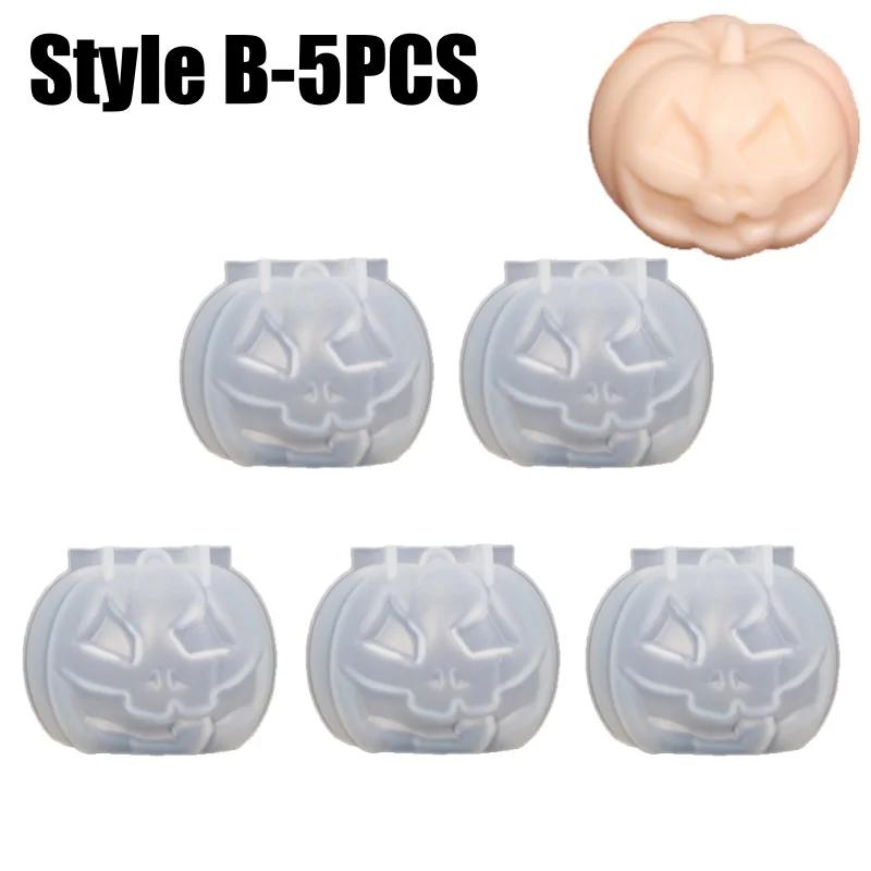 Halloween Silicone DIY Pumpkin Candle Mold 3D Pumpkin Candle Holder Mold Pumpkin Shaped Candle Mold for Party Decorations