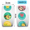 500 Pictures/roll Roll Sticker Tape Cartoon Children's Reward Book Material Envelope DIY Seal Sticker