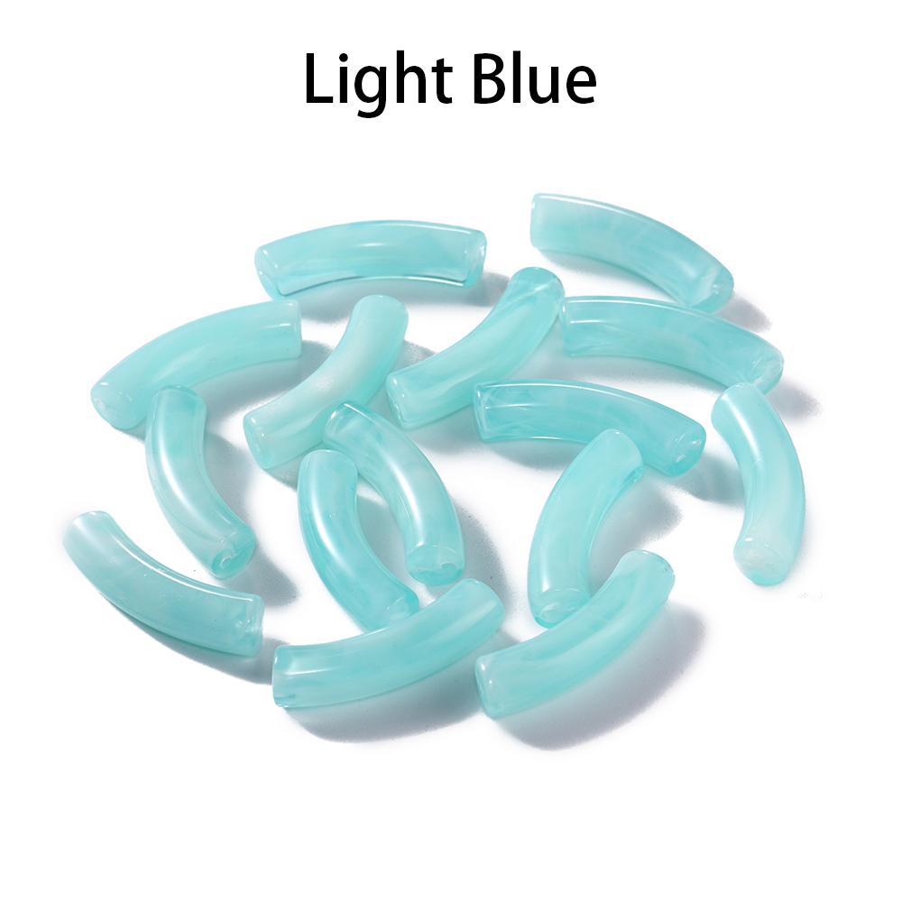 10pcs/lot 10*33mm Acrylic Beads Curved Tube Multicolor Loose Spacer Beads For Necklace Bracelets DIY Jewelry Making Accessories