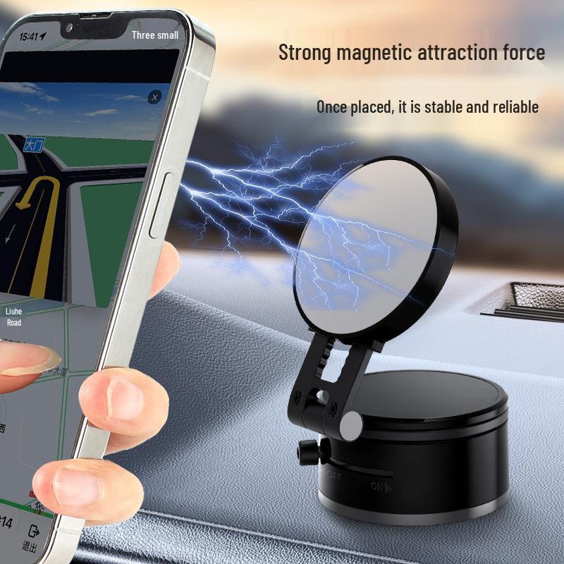 Cross-Border Magnetic Phone Holder: 360° Rotating Suction Cup for Stable Car Navigation
