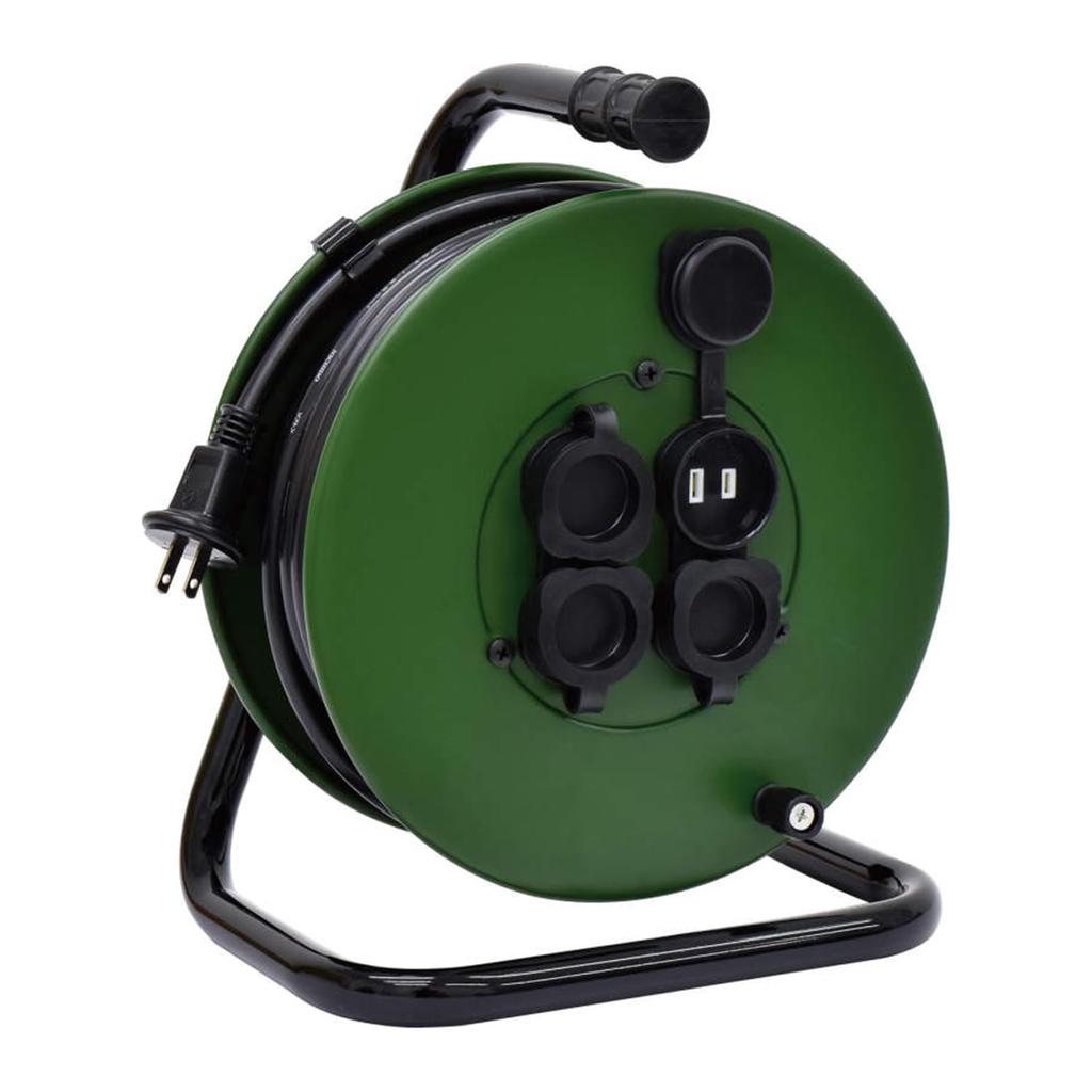 Nichido Ind. Rainproof and Dustproof Electrician's Drum, 20m, FGW20-OG