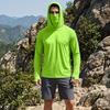 Men's Casual Outdoor Hooded Long Sleeve Sun Protection Shirt Lightweight Breathable Quick Dry UV Resistant Top for Sports Hiking