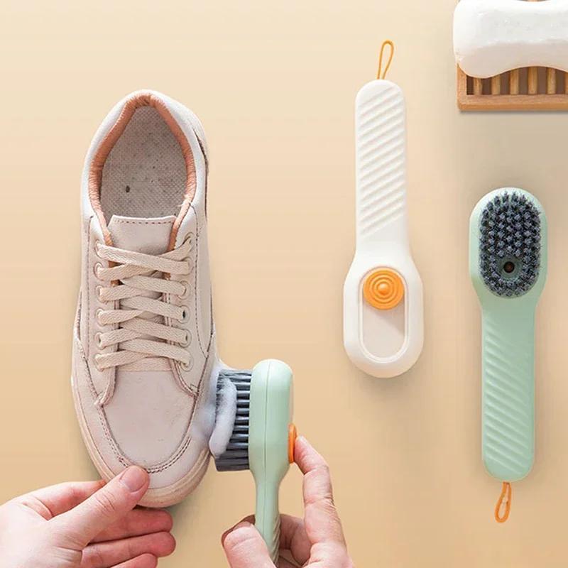 New Clean Brush Soft Bristled Liquid Shoe Brush Long Handle Brush Clothes Brushs Shoe Clothing Board Brushs Household Clean Tool