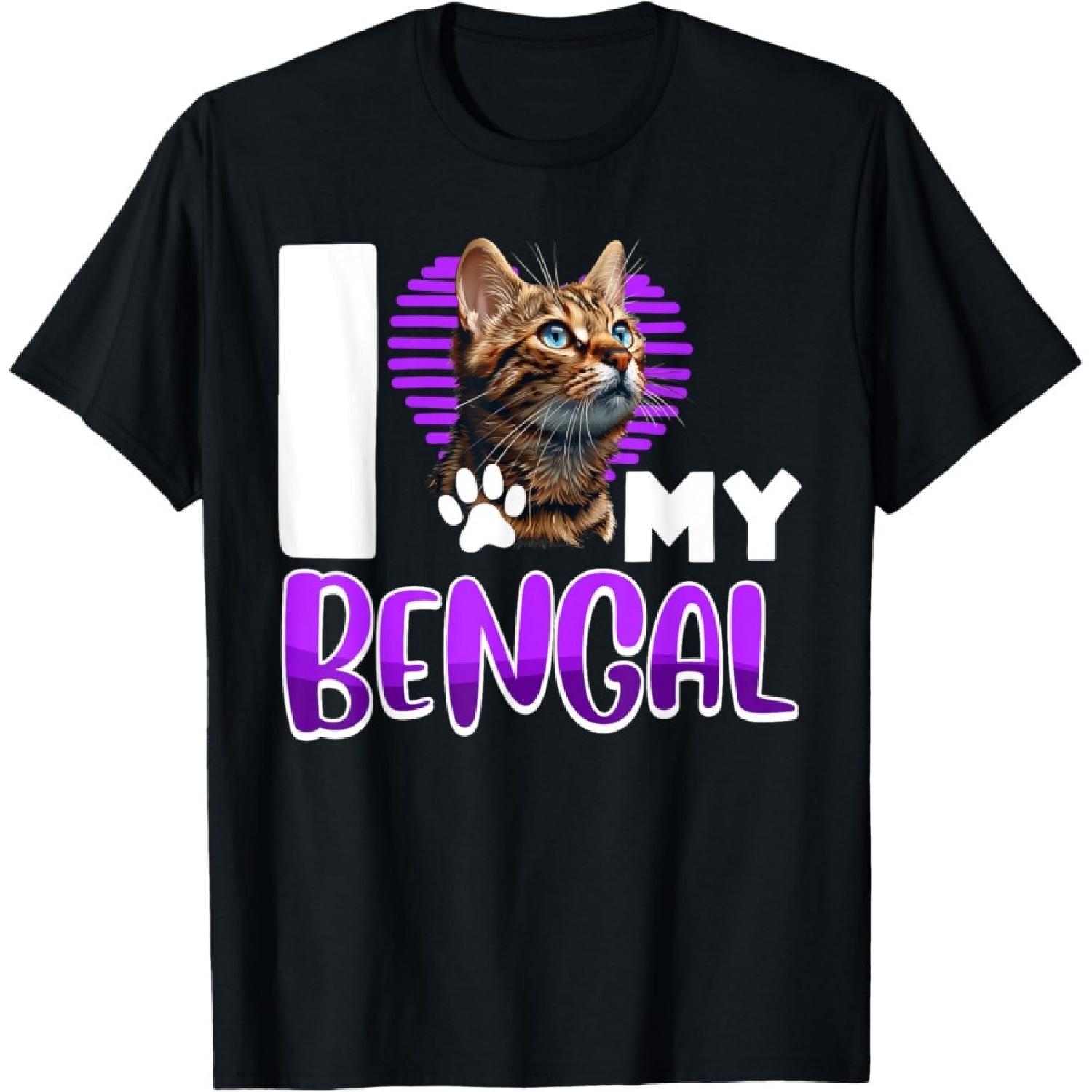 Bengal Cat I LOVE MY BENGAL Cat Mom Bengal Cats T-Shirt S чёрный