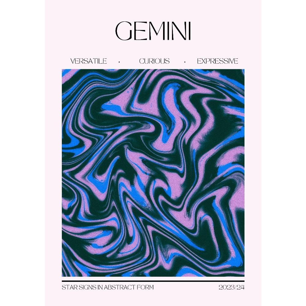 Unique Abstract Zodiac Posters Water Signs Astrology Gemini Prints Canvas Painting Spiritual Wall Art Pictures Home Room Decor
