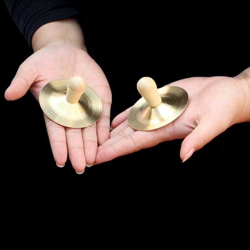 1 Pair Hand Cymbal with Knobs 3.5 In Finger Cymbal Kid Percussion-Instruments Musical Toy for Boy Girl Playing
