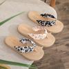 Women's Imitation Grass Woven Linen Bottom Cloth Strap for Wearing Flat Heel Flip Flops