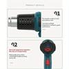 2000W LCD Hot Air Gun - Digital Heat Tool for Paint Removal and Car Repair