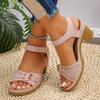 22 Summer New European and American Thick-heeled Sandals Wear Thick-heeled Large-size High-heeled Sandals Breathable