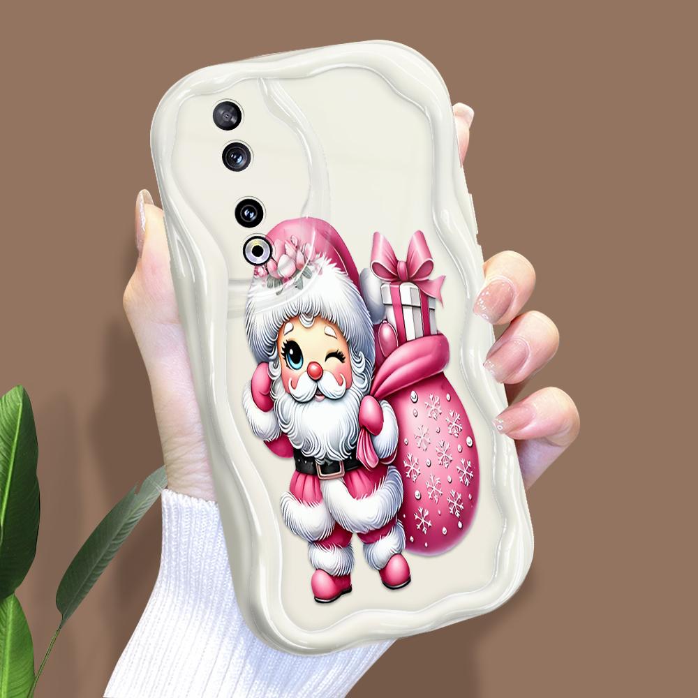 Cute Cartoon Pattern Cream Texture Casing Wavy Edge Soft Silicone Cover Phone Case for Huawei Honor Infinix Tecno iPhone