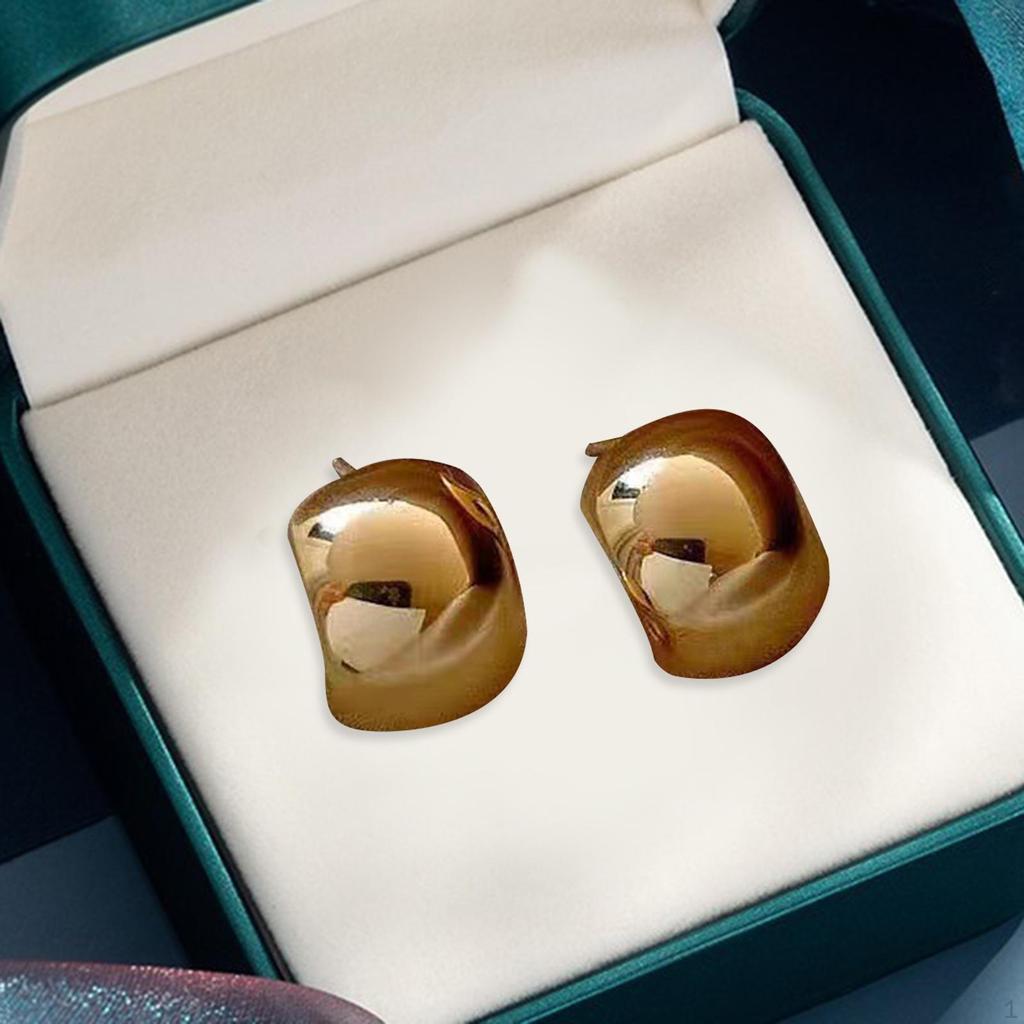 Geometric Metal Earrings Ear Studs Cute Simple Light Luxury Elegant Women Statement