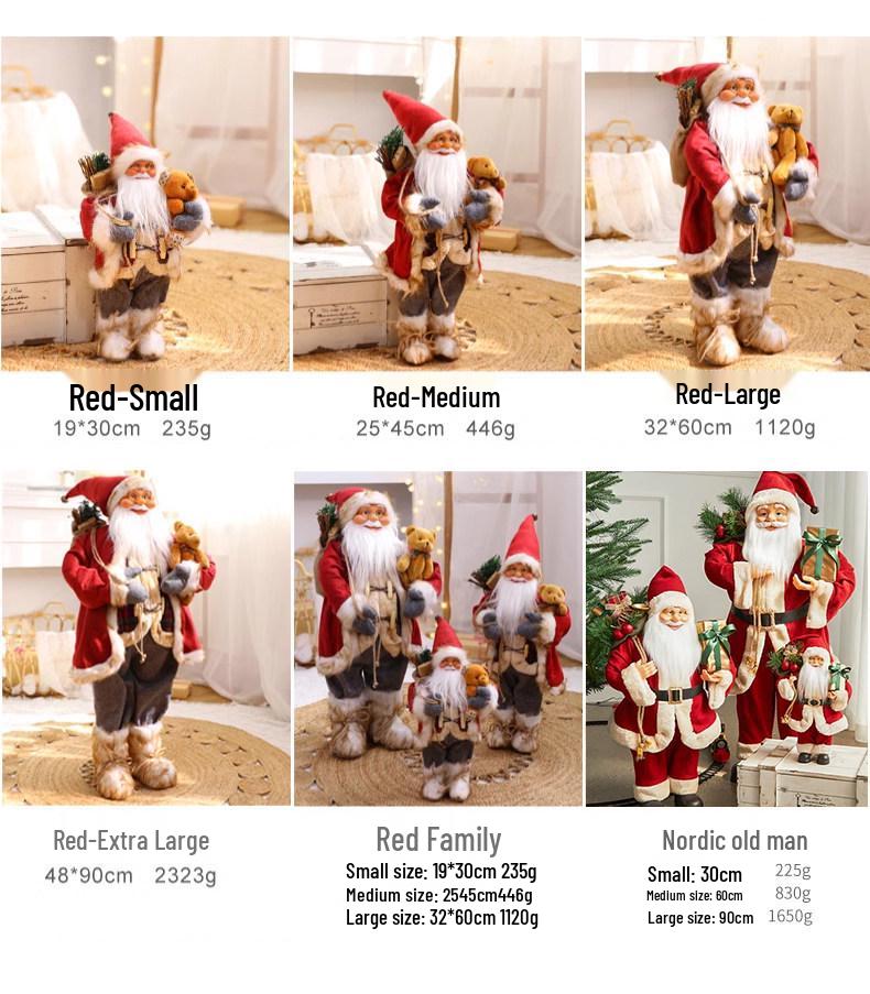 Popular 3D Santa Claus Plush Christmas Ornaments for Home Decor