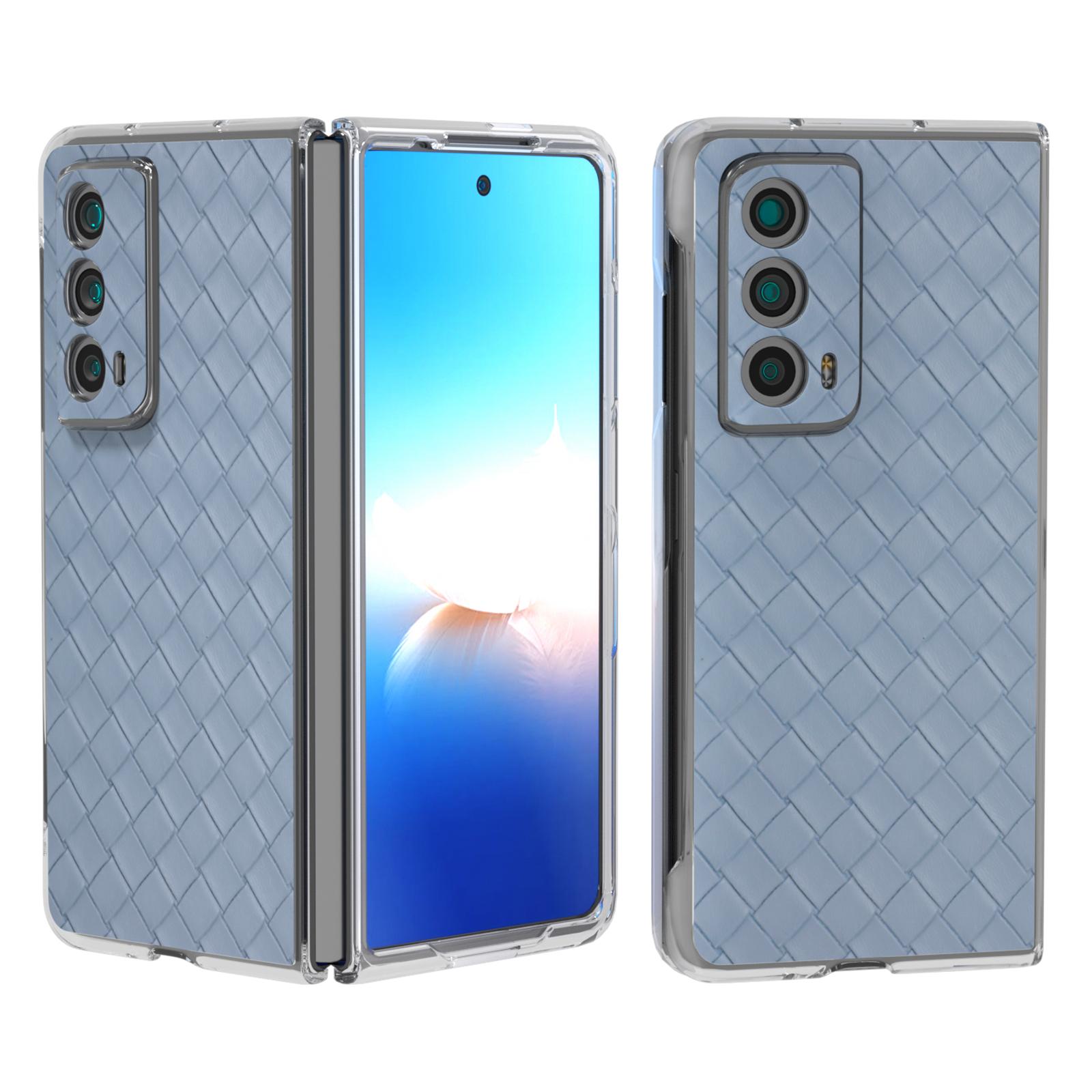 

Для Honor Magic Vs2 5G Чохол Текстура Плетіння Шкіра+ПК Прозорий Край Протиударний Чохол для Телефону Baby Blue