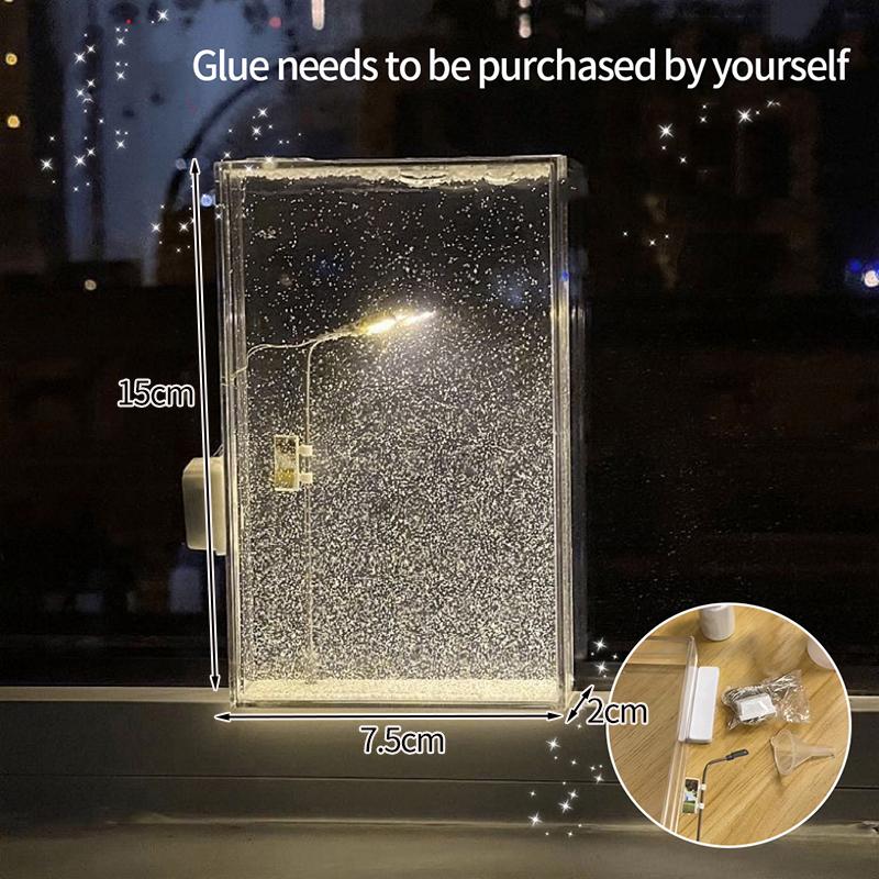 Acrylic Snowy Lamp Material Pack Night Light Snow Scene Lamp Desk Decor Decorative DIY Snowflake Ornament Valentine's Day Gift