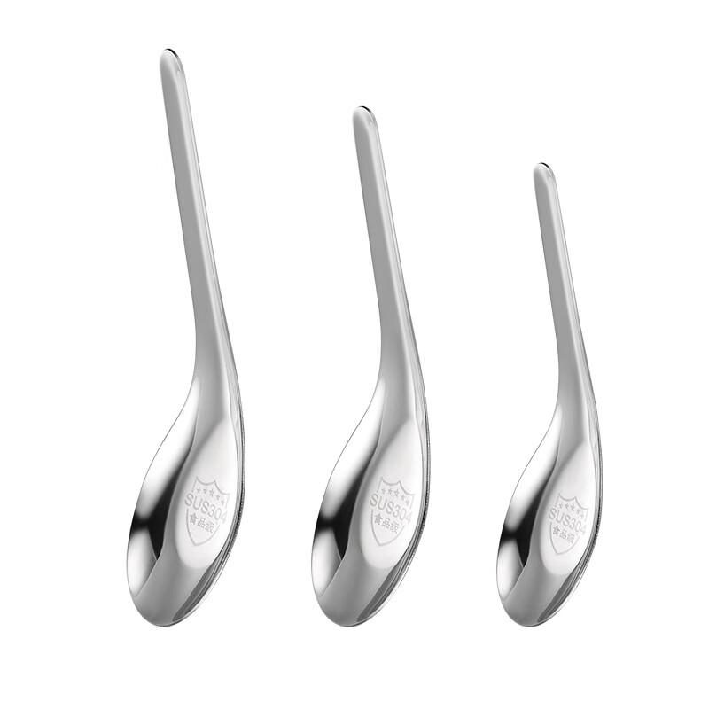 Wandai Chuan 201 Stainless Steel Flat Bottom Serving Spoons, 5-Pack