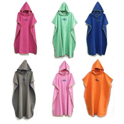 Unisex Beach Towel Poncho Bath Changing Robe Hooded Quick Dry Bathrobe Adult UK