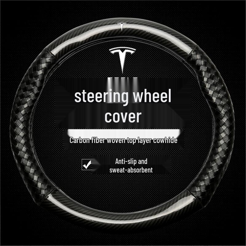 Carbon Fiber Steering Wheel Cover for Tesla Model 3, S, X Tesla Model 3
