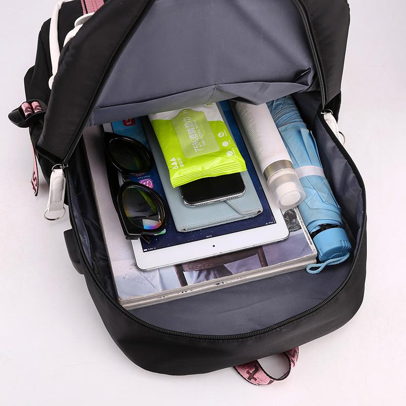 Sun Man Ghost Destroy Peripheral Backpack Large Capacity Teen Student School Bag USB Interface Computer Bag Travel Bag