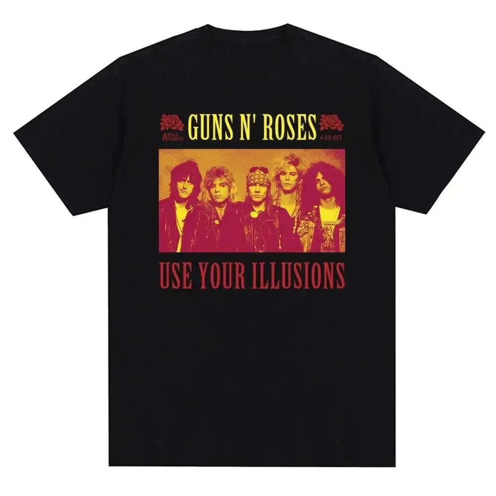 Guns N Roses Graphic Print T Shirt Vintage Rock Band Streetwear Short Sleeve Fashion Crew Neck T Shirt Women Tshirt