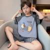 2026 Kids Cotton Pajamas Set Short Sleeve Cartoon Boy Sleepwear Lightweight Home Outfit Matching Family