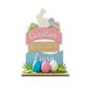 Cute Wooden Easter Rabbit Ornament Colorful Handmade Bunny Ornament Cartoon Blessing Easter Wooden Ornaments Home Decor