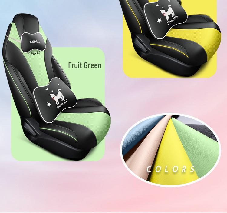 Coway Perforated Leather Car Seat Cushion for All Seasons - Full Surround & Compatible with Electric Seats