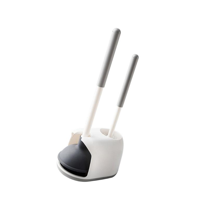 High Pressure Toilet Clog Remover Plunger With Holder Base Easy Storage Design Toilet Bowl Cleaner For Bathroom Cleaning