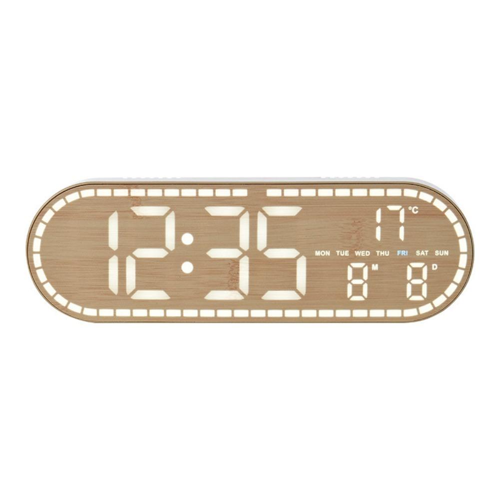 

Temperature Date Display Clocks Calendar Adjustment Timer 12/24H Clock Plastic For Bedroom Wall-mounted Digital Clock LED USB