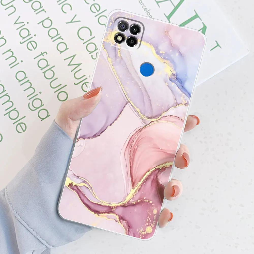 For Xiaomi Redmi 9C Case For Redmi 9C NFC Marble Transparent Silicone Soft TPU Case For Redmi 9C Redmi9C NFC Cover Bumper Back