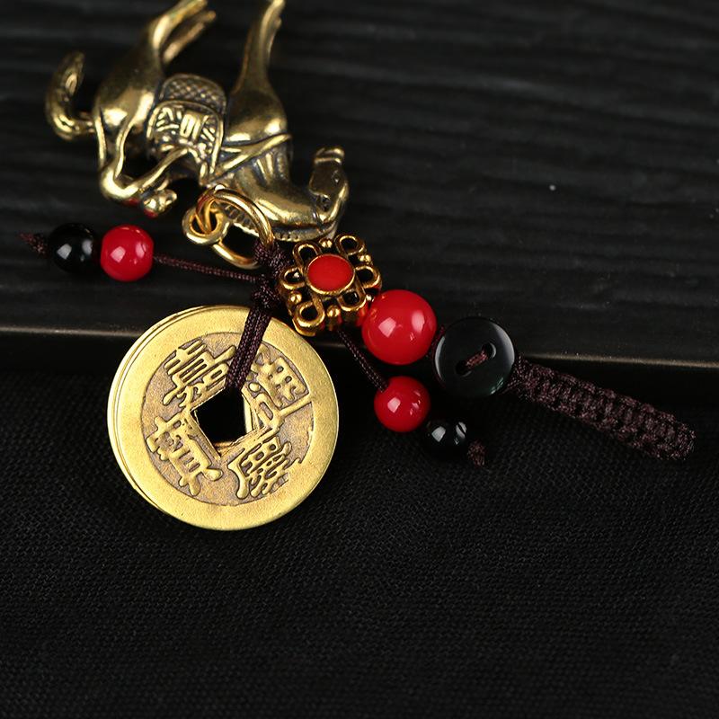 2026 Rok čínského zvěrokruhu Kůň Přívěsek pro štěstí Klíčenka Měď Feng Shui Bohatství Kroužek na klíče Ženy Muži Přívěsek na tašku Šperk Dárek