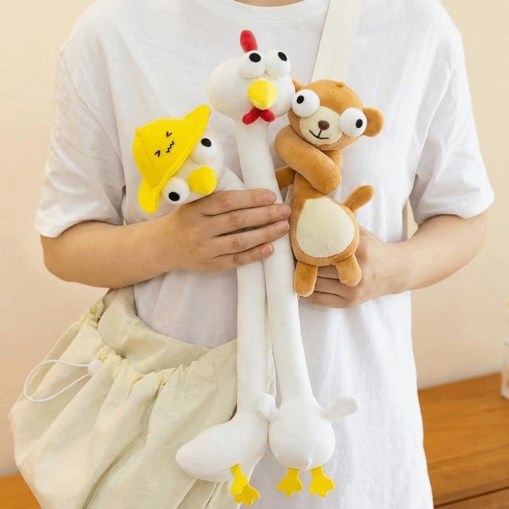 White Color Long Neck Animal Plush Pendant Cute Style Cartoon Plush Pendant Gift For Girls