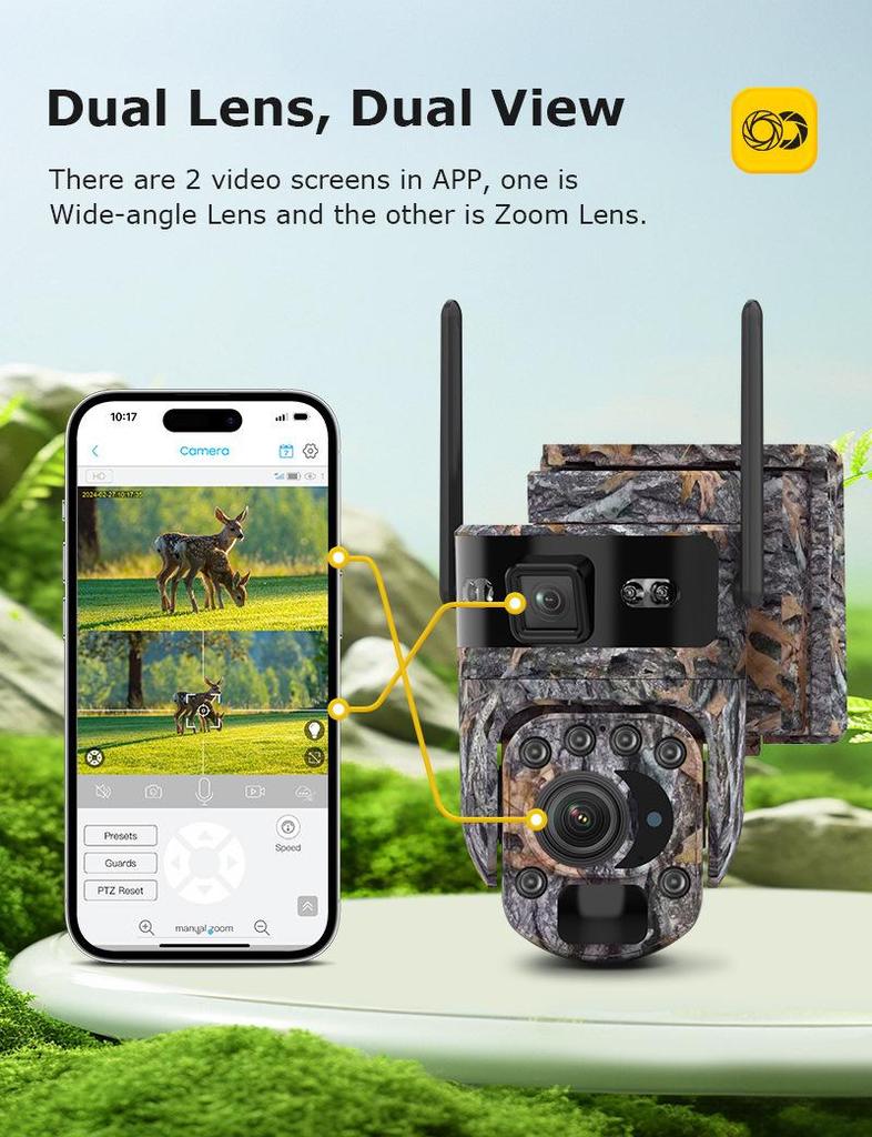 Cross-Border Solar Camouflage HD Night Vision Camera with Low Power Use