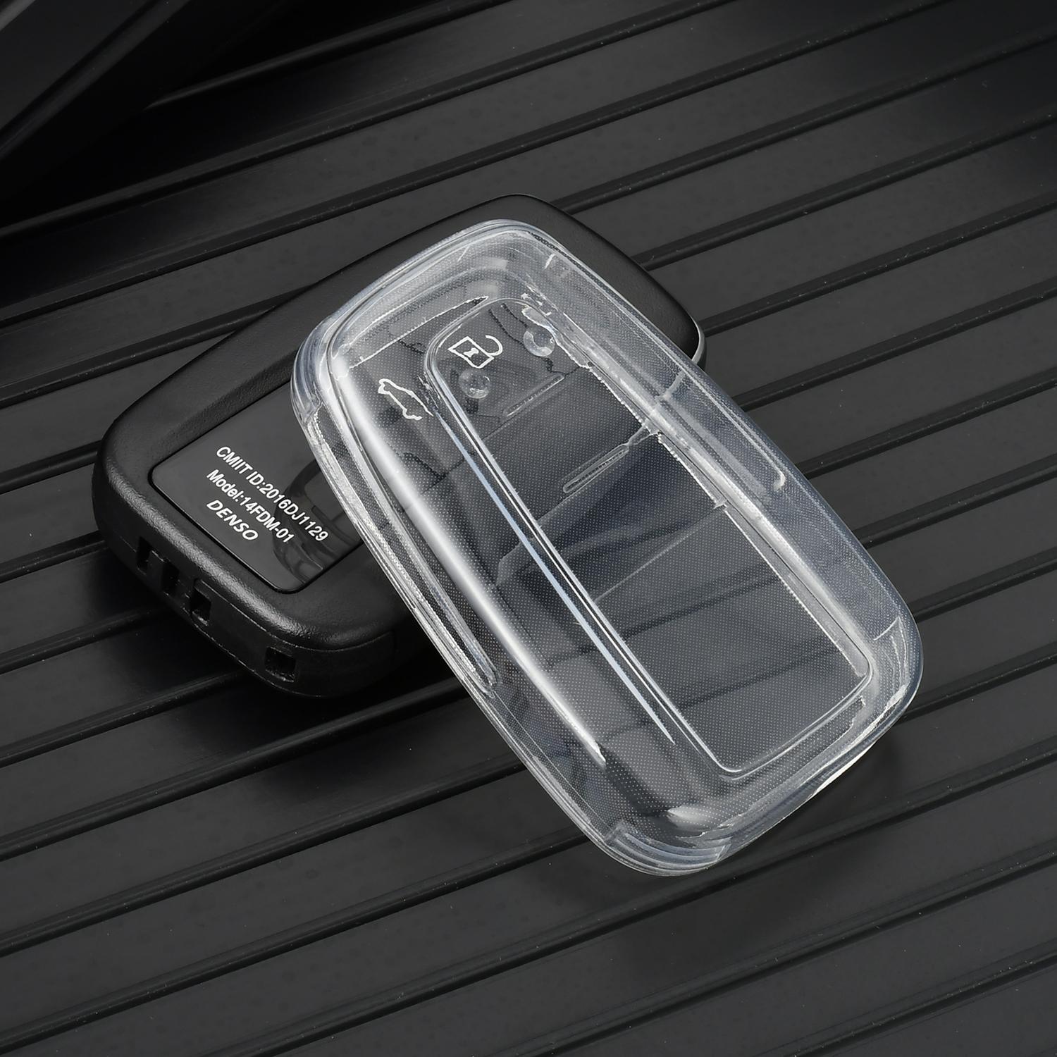 

Transparent Tpu Car Key Case Cover for Toyota Prius Camry Corolla C-HR CHR RAV4 Prado 2018 car Accessories Holder fob Shell белый