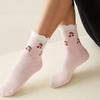 Breathable Pilates Socks Cotton Mid Tube Socks New Cherry Embroidery Socks