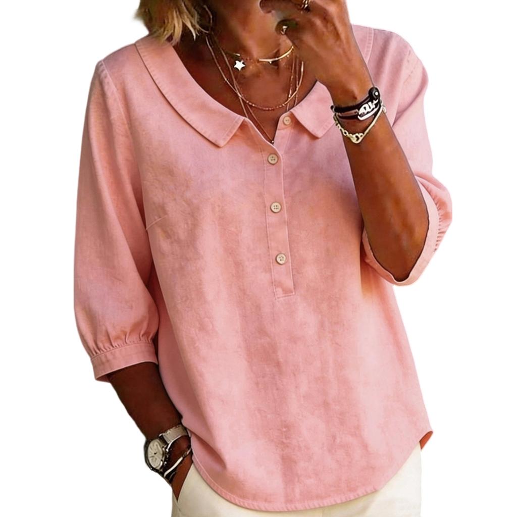 Women's Fashionable Casual 3/4 Sleeve Turtleneck Pullover Top