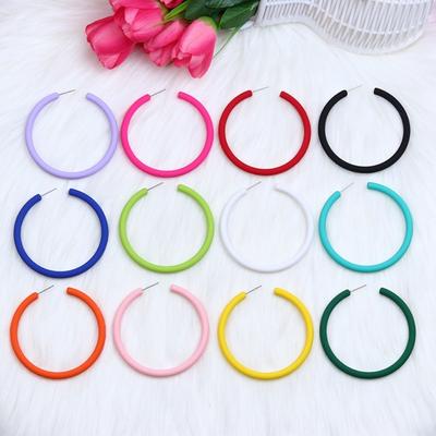 1 Pair New Acrylic Circular Earrings Circle Round Acrylic Earrings Jewelry Popular Accessories Gift