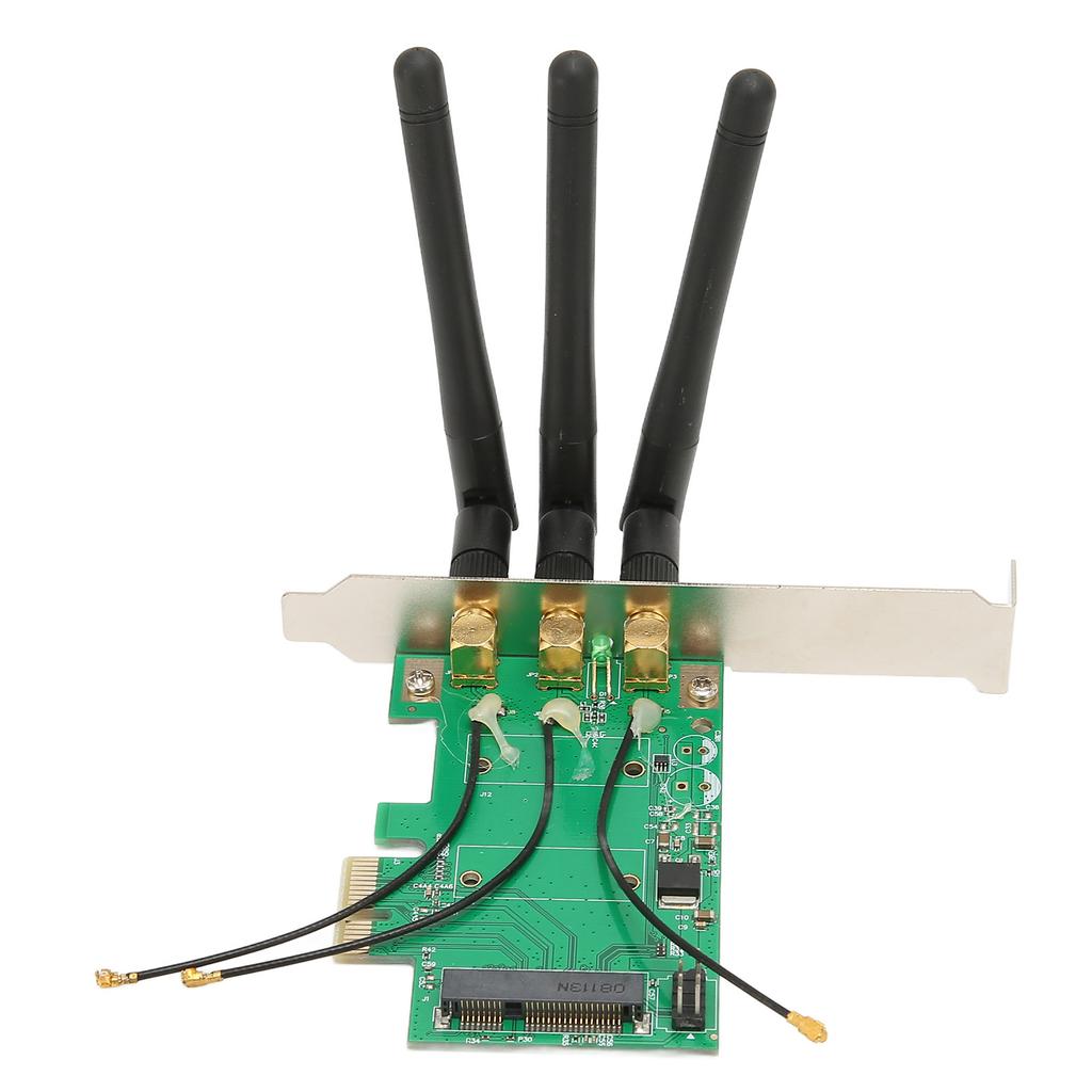 Mini PCIE To PCIE Adapter Card PCIE Network Card Adapter Three Antenna Network Expansion Card for Desktop Computers