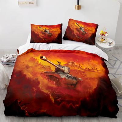 Armored Tank Duvet Cover Fighter Bedding Sets For Bedroom Decor Boys Teens Military Queen King Full Size Polyester Quilt Cover