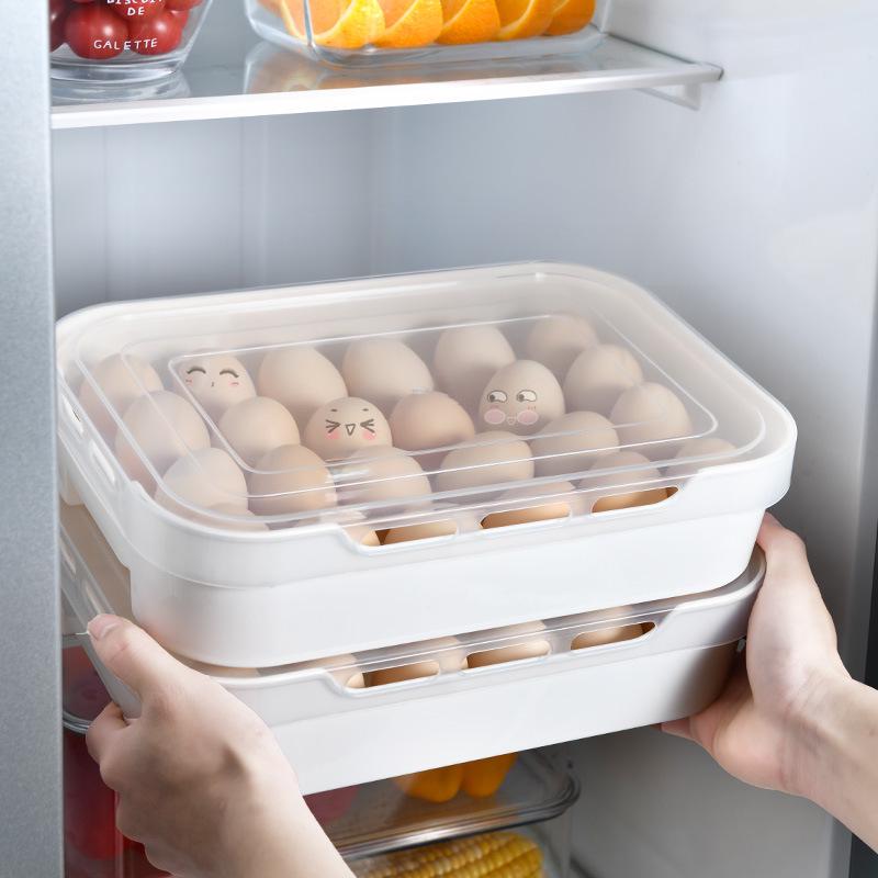 Transparent Food-Grade Egg Storage Box with Lid for Refrigerator